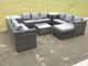 10 Seater Outdoor Rattan Garden Furniture Set Sofa Lounge Patio Dark Grey
