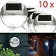 10 X Solar Led Garden Fence Light Wall Patio Door Decking Outdoor Shed Lamp Post