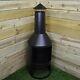 140cm Tall Outdoor Garden Patio Chiminea / Log Burner / Fire Pit With Log Store