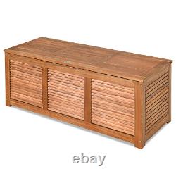180L Storage Box Outdoor Patio Deck Wooden Garden Bench for Cushions & Tools