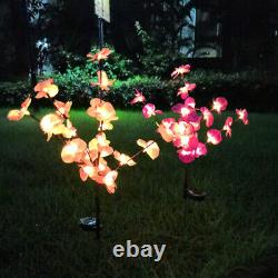 2PC Solar Garden Lights Orchid Flowers Stake Lamp For Yard Outdoor Patio Decor