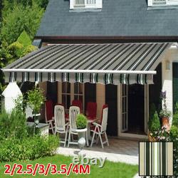 2/2.5/3/3.5/4M Awning Canopy Outdoor Patio Garden Sun Shade Retractable Shelter