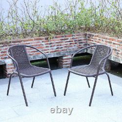2/4/6 Seater Garden Dining Chairs Wicker Bistro Chair Rattan Outdoor Patio Seats