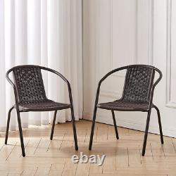2/4/6 Seater Garden Dining Chairs Wicker Bistro Chair Rattan Outdoor Patio Seats
