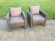 2 Pc Pe Wicker Rattan Garden Arm Chair Patio Outdoor Garden Furniture Accessory