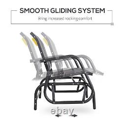 2-Person Outdoor Glider Bench Double Gliding Chair for Patio Garden Porch Grey