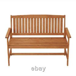 2 Seater 120cm Wide 47.3 Traditional Hardwood Garden / Patio / Outdoor Bench