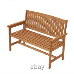 2 Seater 120cm Wide 47.3 Traditional Hardwood Garden / Patio / Outdoor Bench