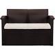 2-seater Rattan Sofa With Cushions Fade Free Outdoor Garden Patio Furniture