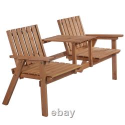 2-Seater Wooden Garden Bench Antique Loveseat for Yard, Lawn, Porch, Patio