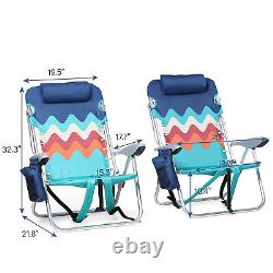 2 x Folding Camping Chairs Fishing Deck Chair Garden Outdoor Patio Beach Picnic