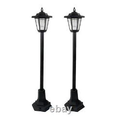 2 x Solar Powered Lights Garden LED Lampost Driveway Outdoor Patio