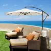 3m Garden Banana Parasol Sun Shade Outdoor Patio Umbrella Cantilever Crank Base