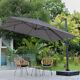 3m Square Patio Umbrella Parasol Rotating Base Garden Outdoor Sun Shade Shelter