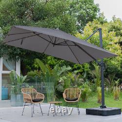 3M Square Patio Umbrella Parasol Rotating Base Garden Outdoor Sun Shade Shelter