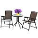 3pcs Patio Bistro Set Outdoor Garden Conversation Furniture 2 Folding Chairs