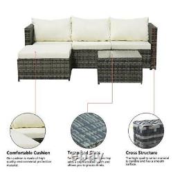 3PC Rattan Furniture Sofa Set Outdoor Patio Garden Sectional PE Wicker WithCushion