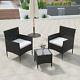 3pc Rattan Garden Furniture Set Outdoor Coffee Table Set Patio Sofa Arm Chairs