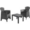 3pcs Bistro Set Patio Garden Furniture Outdoor Indoor Table 2 Chair Rattan Style