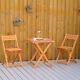 3pcs Patio Bistro Set Garden Furniture Set Folding Outdoor Chair Table Teak