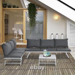 3 Pcs Garden Seating Set w Sofa Lounge Coffee Table Outdoor Patio Furniture