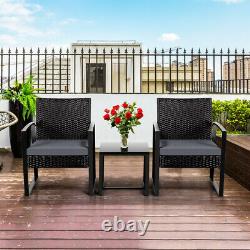 3 Piece Garden Patio Furniture Sets Rattan Bistro Sets Outdoor Wicker Chairs