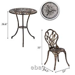 3 Piece Patio Bistro Set Garden Furniture Kit 2 Chairs Table Outdoor Balcony New