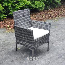 3 Piece Rattan Garden Furniture Outdoor Set Chairs and Table Wicker Patio Set UK