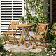 3 Piece Table Chairs Folding Bistro Set Wooden Garden Outdoor Patio Furniture