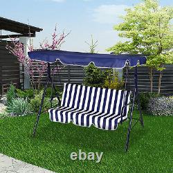 3 Seater Garden Swing Chair Hammock Outdoor Patio Heavy duty Seat Canopy Cushion