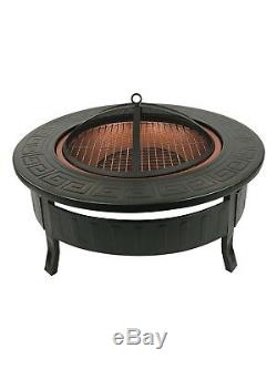 3 in 1 Fire Pit BBQ Brazier Round Stove Patio Heater Outdoor Garden Firepit New