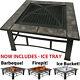 3 In 1 Outdoor Garden Fire Pit Bbq Brazier Square Tile Stove Patio Heater New