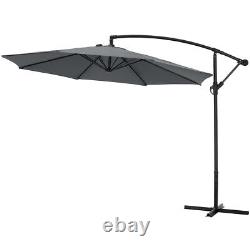3m Garden Banana Parasol Sun Shade Outdoor Patio Umbrella Canopy +Base Optional