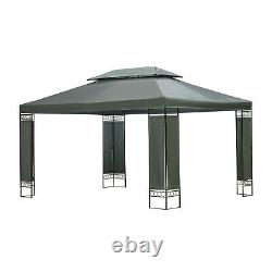 3m x 4m Garden Gazebo Outdoor Party Tent Marquee Canopy Pavilion Patio Grey