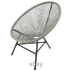 3pcs Bistro Set Egg String Chair & Table Garden Patio Set Indoor & Outdoor