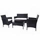 4pcs Rattan Garden Ergonomic Home Furniture Patio Outdoor Chairs Table Set Uk