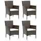 4 Chairs Rattan Garden Dining Chairs Outdoor Patio Conservatory Grey Brown Black