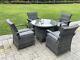 4 Option Rattan Garden Furniture Dining Sets Chairs Dark Grey Mix Outdoor Patio