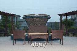 4 Piece Rattan Garden Outdoor Furniture Sofa Set Chairs Table Patio Wicker Set