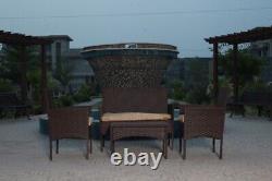 4 Piece Rattan Garden Outdoor Furniture Sofa Set Chairs Table Patio Wicker Set