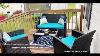 4 Pieces Outdoor Patio Furniture Set Black Wicker Rattan Cousioned Sectional Conversation Sofa