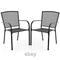 4 Pieces Patio Chairs Outdoor Dining Chair Garden Chairs Armchair for Yard