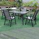 4 Or 6 Seater Outdoor Garden Grey Chairs And Black Table Set Patio Umbrella Hole
