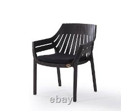 4pcs Garden Patio Bistro Coffee Sofa Set 2 Chairs Table Black Plastic Outdoor UK