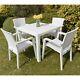 5pcs 4 Chairs & Table Outdoor Garden Patio Furniture Set Bistro Set Rattan Style