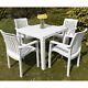 5pcs Outdoor Patio Furniture Set 4 Chairs Coffee Side Table Garden Bistro Set