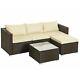 5-piece Rattan Garden Furniture Set Corner Sofa Pe Patio Furniture Outdoor Couch