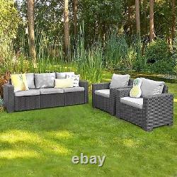 5 Seater Keter Rattan Patio Lounger Sofa Set Garden Furniture Outdoor Sun Chairs