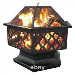61cm Outdoor Iron Fire Bowl Pit Garden/BackyardBBQ/Camping Bonfire Patio Heater