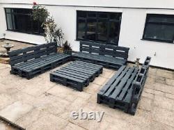 6 Grey Indoor/Outdoor Rustic Patio Garden Pallet Furniture Chairs & 2 Tables